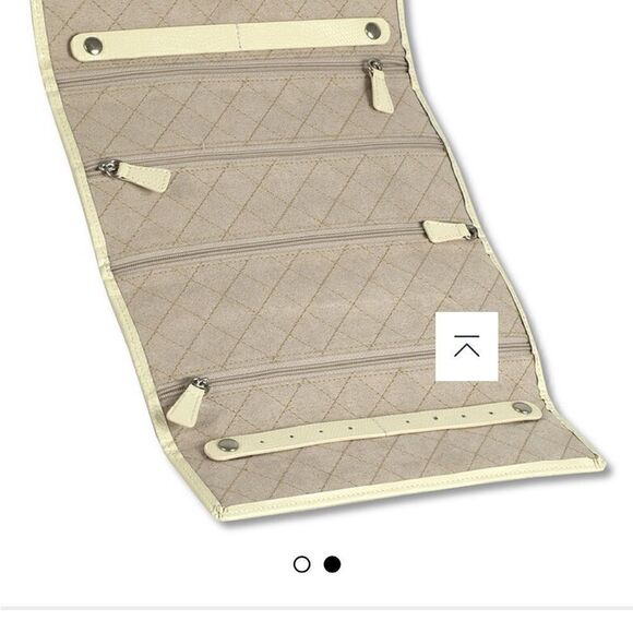 Jared WOLF London Travel Jewelry Roll Cream Leather storage box snakeskin - Picture 2 of 12